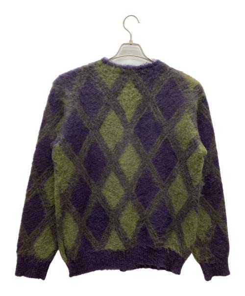 Needles（ニードルズ）Needles (ニードルズ) Mohair Cardigan グリーン×パープル サイズ:SIZE Sの古着・服飾アイテム