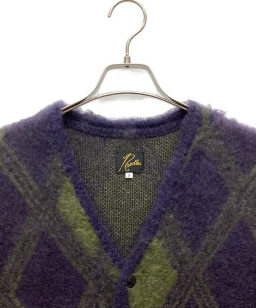 Needles（ニードルズ）Needles (ニードルズ) Mohair Cardigan グリーン×パープル サイズ:SIZE Sの古着・服飾アイテム
