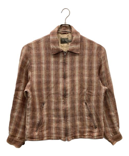 Calvin Klein（カルバンクライン）Calvin Klein (カルバンクライン) ジップアップジャケット レッド×ベージュ サイズ:Ｓの古着・服飾アイテム