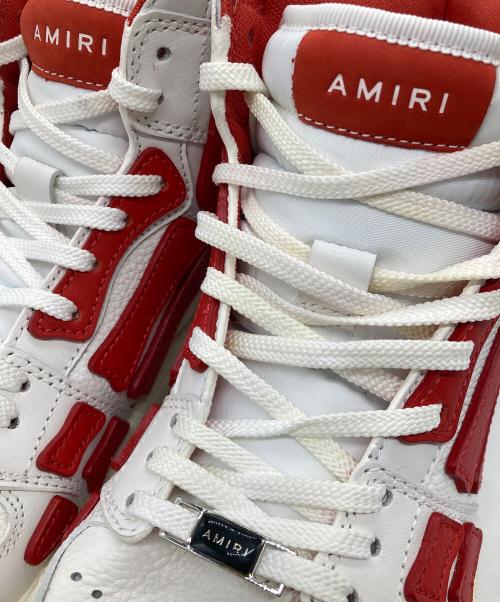 AMIRI（アミリ）AMIRI (アミリ) スカルパネルハイカットスニーカー レッド×ホワイト サイズ:25㎝の古着・服飾アイテム