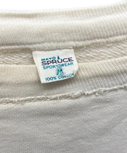 mayo SPRUCE（メイヨー スプルース）mayo SPRUCE (メイヨー スプルース) 60'Sラグランスウェット ホワイト サイズ:SIZE Mの古着・服飾アイテム