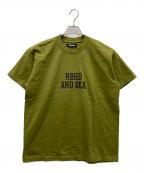 NEIGHBORHOOD×WIND AND SEAネイバーフッド×ウィンダンシー）の古着「Tシャツ」｜カーキ