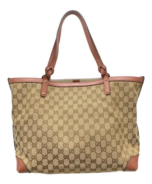GUCCI（グッチ）GUCCI (グッチ) GGキャンバストートバッグ ベージュの古着・服飾アイテム
