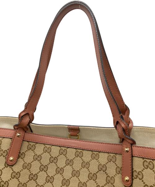 GUCCI（グッチ）GUCCI (グッチ) GGキャンバストートバッグ ベージュの古着・服飾アイテム