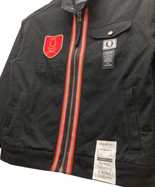 FRED PERRY（フレッドペリー）FRED PERRY (フレッドペリー) ART COMES FIRST (アートカムズファースト) SHIELD PATCH HARRINGTON JACKET ブラック サイズ:SIZE Sの古着・服飾アイテム