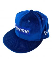 SUPREME×New Era（シュプリーム×ニューエラ）の古着「ベロアボックスロゴキャップ」｜ブルー×グリーン