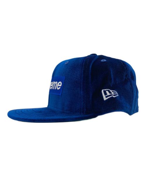 SUPREME（シュプリーム）SUPREME (シュプリーム) New Era (ニューエラ) ベロアボックスロゴキャップ ブルー×グリーン サイズ:75/8 未使用品の古着・服飾アイテム