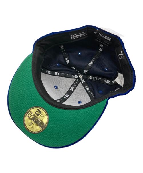 SUPREME（シュプリーム）SUPREME (シュプリーム) New Era (ニューエラ) ベロアボックスロゴキャップ ブルー×グリーン サイズ:75/8 未使用品の古着・服飾アイテム