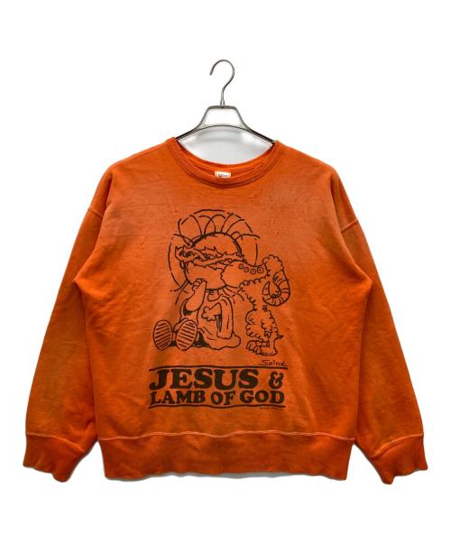 SAINT MICHAEL（セントマイケル）SAINT MICHAEL (セントマイケル) JS & LMB スウェット オレンジ サイズ:SIZE Lの古着・服飾アイテム