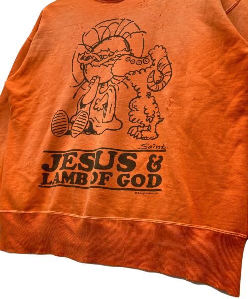 SAINT MICHAEL（セントマイケル）SAINT MICHAEL (セントマイケル) JS & LMB スウェット オレンジ サイズ:SIZE Lの古着・服飾アイテム