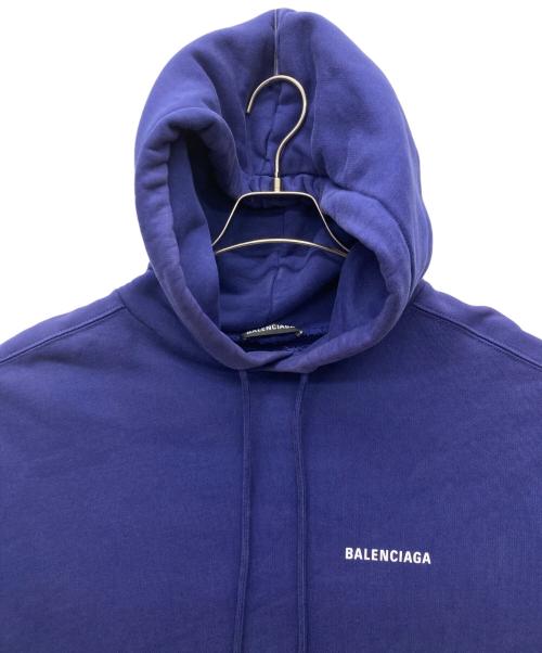 BALENCIAGA（バレンシアガ）BALENCIAGA (バレンシアガ) ロゴプルオーバーパーカー ネイビー サイズ:SIZE XSの古着・服飾アイテム
