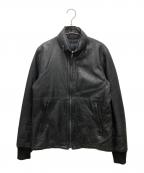 GARRETTギャレット）の古着「ラムレザージャケット」｜ブラック