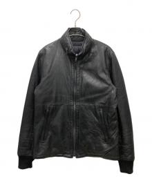 GARRETT（ギャレット）の古着「ラムレザージャケット」｜ブラック