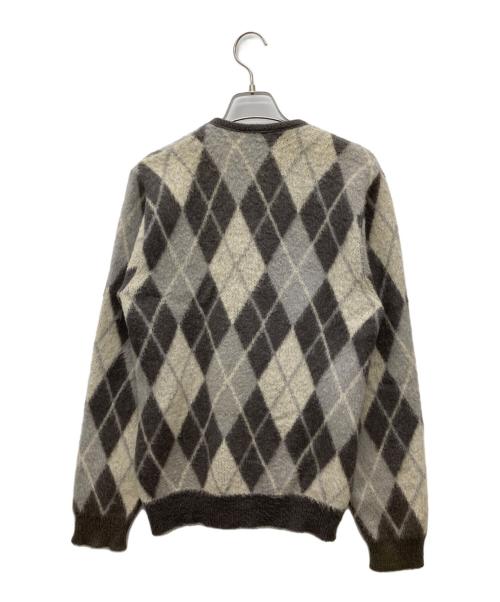 Sears（シアーズ）Sears (シアーズ) 50'sモヘアニットカーディガン グレー×ホワイト サイズ:Ｓの古着・服飾アイテム