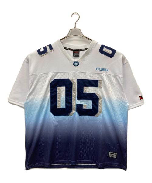 FUBU（フブ）FUBU (フブ) グラデーションゲームシャツ ホワイト×ブルー サイズ:SIZE XXLの古着・服飾アイテム