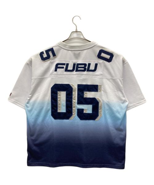 FUBU（フブ）FUBU (フブ) グラデーションゲームシャツ ホワイト×ブルー サイズ:SIZE XXLの古着・服飾アイテム