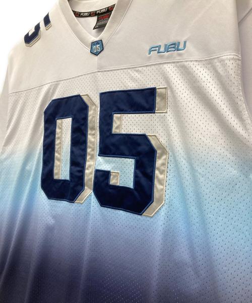 FUBU（フブ）FUBU (フブ) グラデーションゲームシャツ ホワイト×ブルー サイズ:SIZE XXLの古着・服飾アイテム