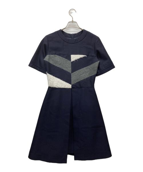 ADEAM（アディアム）ADEAM (アディアム) 半袖ワンピース ネイビー サイズ:SIZE 4の古着・服飾アイテム