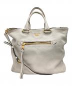 PRADAプラダ）の古着「2WAYレザートートバッグ」｜アイボリー