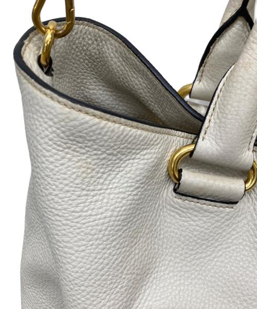 PRADA（プラダ）PRADA (プラダ) 2WAYレザートートバッグ アイボリーの古着・服飾アイテム