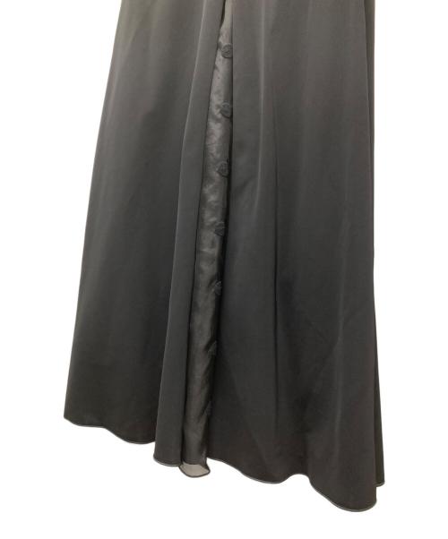 MaxMara（マックスマーラ）MaxMara (マックスマーラ) ロングワンピース ノースリーブ 異素材 切替 シアー ドット L ブラック サイズ:SIZE Mの古着・服飾アイテム