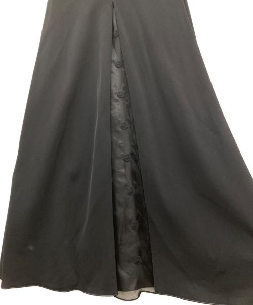 MaxMara（マックスマーラ）MaxMara (マックスマーラ) ロングワンピース ノースリーブ 異素材 切替 シアー ドット L ブラック サイズ:SIZE Mの古着・服飾アイテム