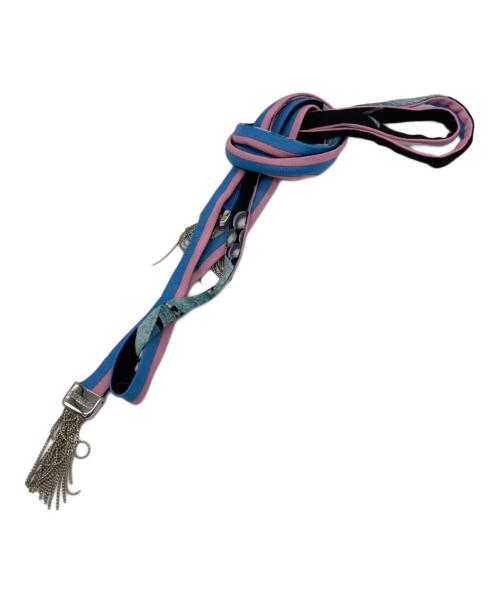 LEONARD（レオナール）LEONARD (レオナール) ベルト付花柄ワンピース ブラック サイズ:SIZE 40の古着・服飾アイテム