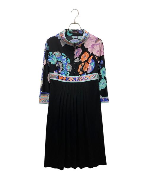 LAONARD（レオナード）LAONARD (レオナード) 植物柄ワンピース ブラック サイズ:SIZE 1の古着・服飾アイテム