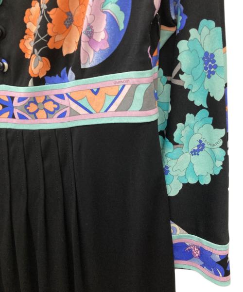LAONARD（レオナード）LAONARD (レオナード) 植物柄ワンピース ブラック サイズ:SIZE 1の古着・服飾アイテム