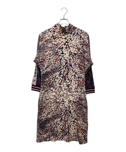 LAONARD（レオナード）LAONARD (レオナード) 総柄ワンピース ネイビー×ベージュ サイズ:SIZE 38の古着・服飾アイテム