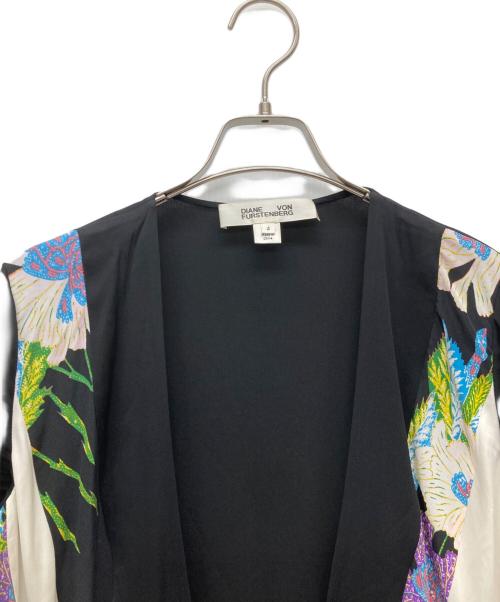 DIANE VON FURSTENBERG（ダイアンフォンファステンバーグ）DIANE VON FURSTENBERG (ダイアンフォンファステンバーグ) シルク100％ワンピース ブラック サイズ:SIZE 4の古着・服飾アイテム