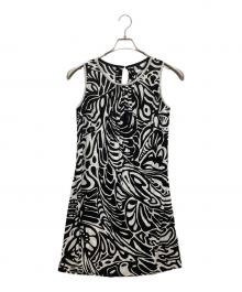 LAONARD（レオナード）の古着「ノースリーブワンピース」｜ブラック×ホワイト