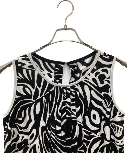 LAONARD（レオナード）LAONARD (レオナード) ノースリーブワンピース ブラック×ホワイト サイズ:SIZE 1の古着・服飾アイテム