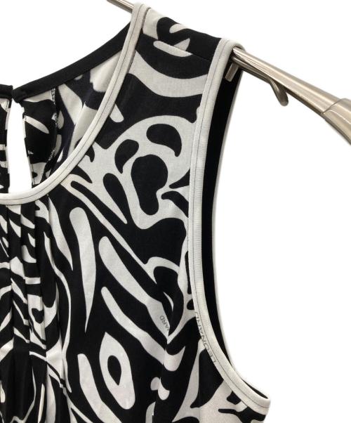 LAONARD（レオナード）LAONARD (レオナード) ノースリーブワンピース ブラック×ホワイト サイズ:SIZE 1の古着・服飾アイテム