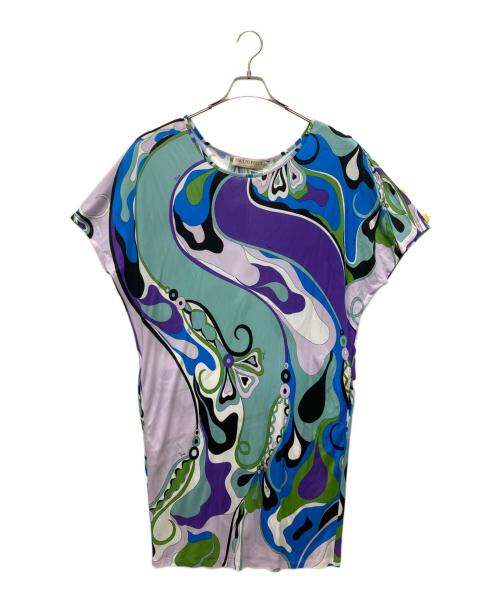 Emilio Pucci（エミリオ プッチ）Emilio Pucci (エミリオ プッチ) ワンピース ブルー×グリーン サイズ:USA8の古着・服飾アイテム