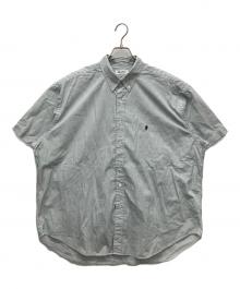 Gymphlex（ジムフレックス）の古着「コットンストライプ ボタンダウン半袖シャツ」｜グリーン