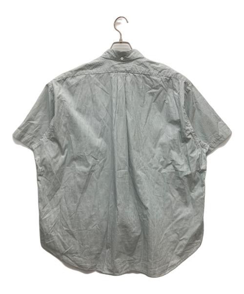 Gymphlex（ジムフレックス）Gymphlex (ジムフレックス) コットンストライプ ボタンダウン半袖シャツ グリーン サイズ:Lの古着・服飾アイテム