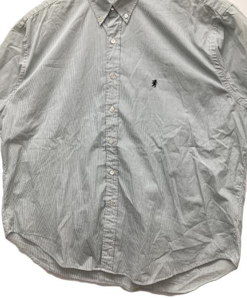 Gymphlex（ジムフレックス）Gymphlex (ジムフレックス) コットンストライプ ボタンダウン半袖シャツ グリーン サイズ:Lの古着・服飾アイテム