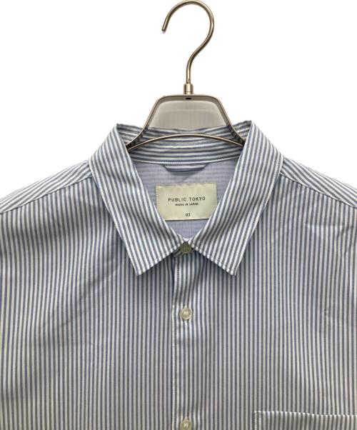 PUBLIC TOKYO（パブリックトウキョウ）PUBLIC TOKYO (パブリックトウキョウ) コンフォートリラックスレギュラー半袖シャツ ブルー サイズ:SIZE 03の古着・服飾アイテム