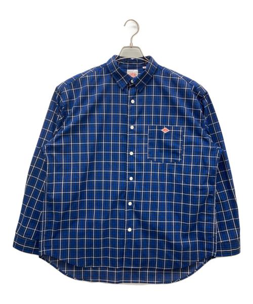 DANTON（ダントン）DANTON (ダントン) ダントン コットンポプリン ワークシャツ ブルー サイズ:42の古着・服飾アイテム
