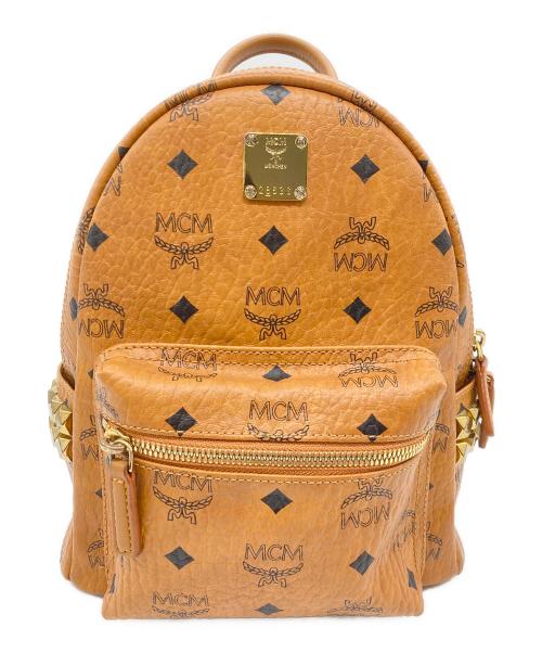 MCM（エムシーエム）MCM (エムシーエム) ヴィセトス　スタッズ　バックパックミニ ブラウンの古着・服飾アイテム