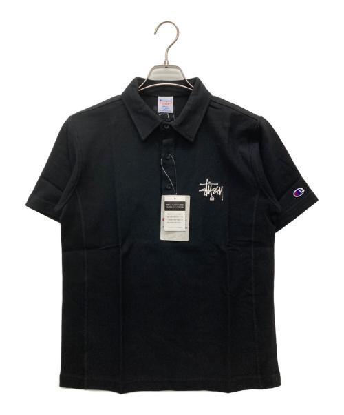 Champion REVERSE WEAVE（チャンピオン リバース ウィーブ）Champion REVERSE WEAVE (チャンピオン リバース ウィーブ) stussy (ステューシー) ポロシャツ ブラック サイズ:S 未使用品の古着・服飾アイテム