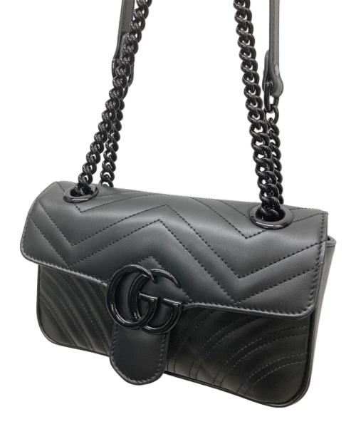 GUCCI（グッチ）GUCCI (グッチ) GGマーモントスモール ショルダーバッグ ブラックの古着・服飾アイテム