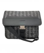 LACOSTEラコステ）の古着「レザーショルダーバッグ」｜ブラック