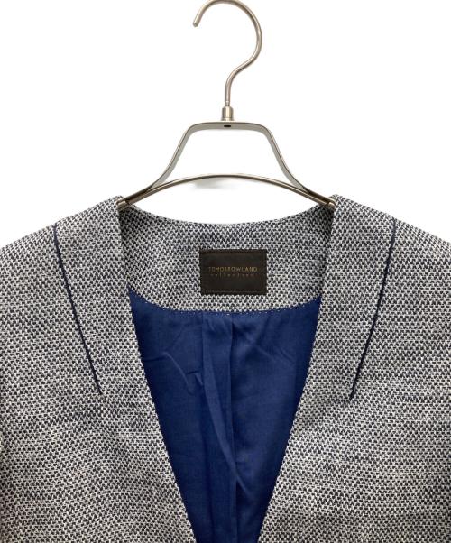 TOMORROW LAND（トゥモローランド）TOMORROW LAND (トゥモローランド) テープツイード ノーカラージャケット グレー サイズ:36の古着・服飾アイテム