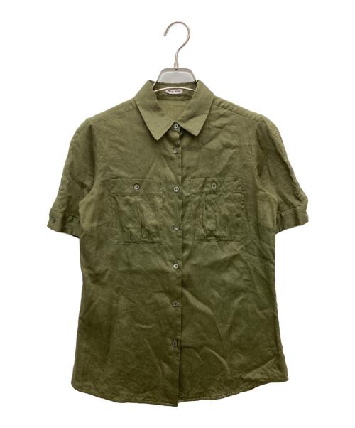 MIU MIU（ミュウミュウ）MIU MIU (ミュウミュウ) 半袖シャツ グリーン サイズ:40の古着・服飾アイテム