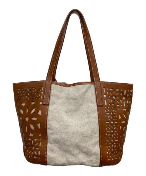 genten（ゲンテン）genten (ゲンテン) トートバッグ ブラウン×ベージュの古着・服飾アイテム