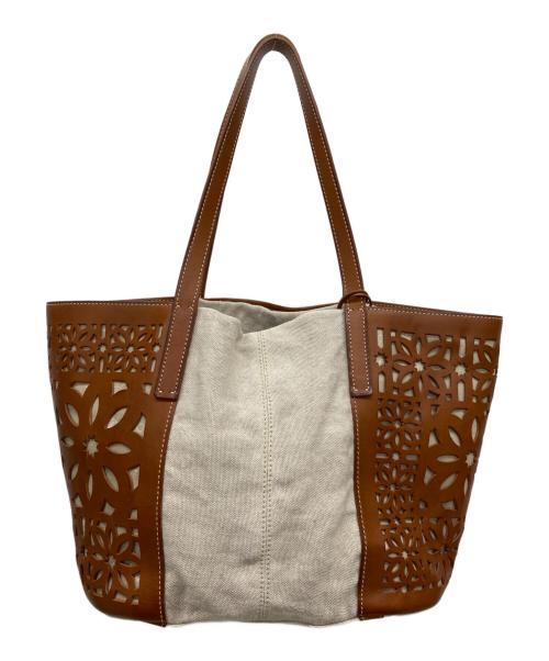 genten（ゲンテン）genten (ゲンテン) トートバッグ ブラウン×ベージュの古着・服飾アイテム