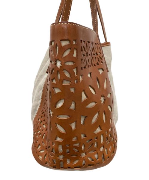 genten（ゲンテン）genten (ゲンテン) トートバッグ ブラウン×ベージュの古着・服飾アイテム