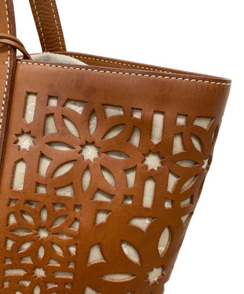 genten（ゲンテン）genten (ゲンテン) トートバッグ ブラウン×ベージュの古着・服飾アイテム